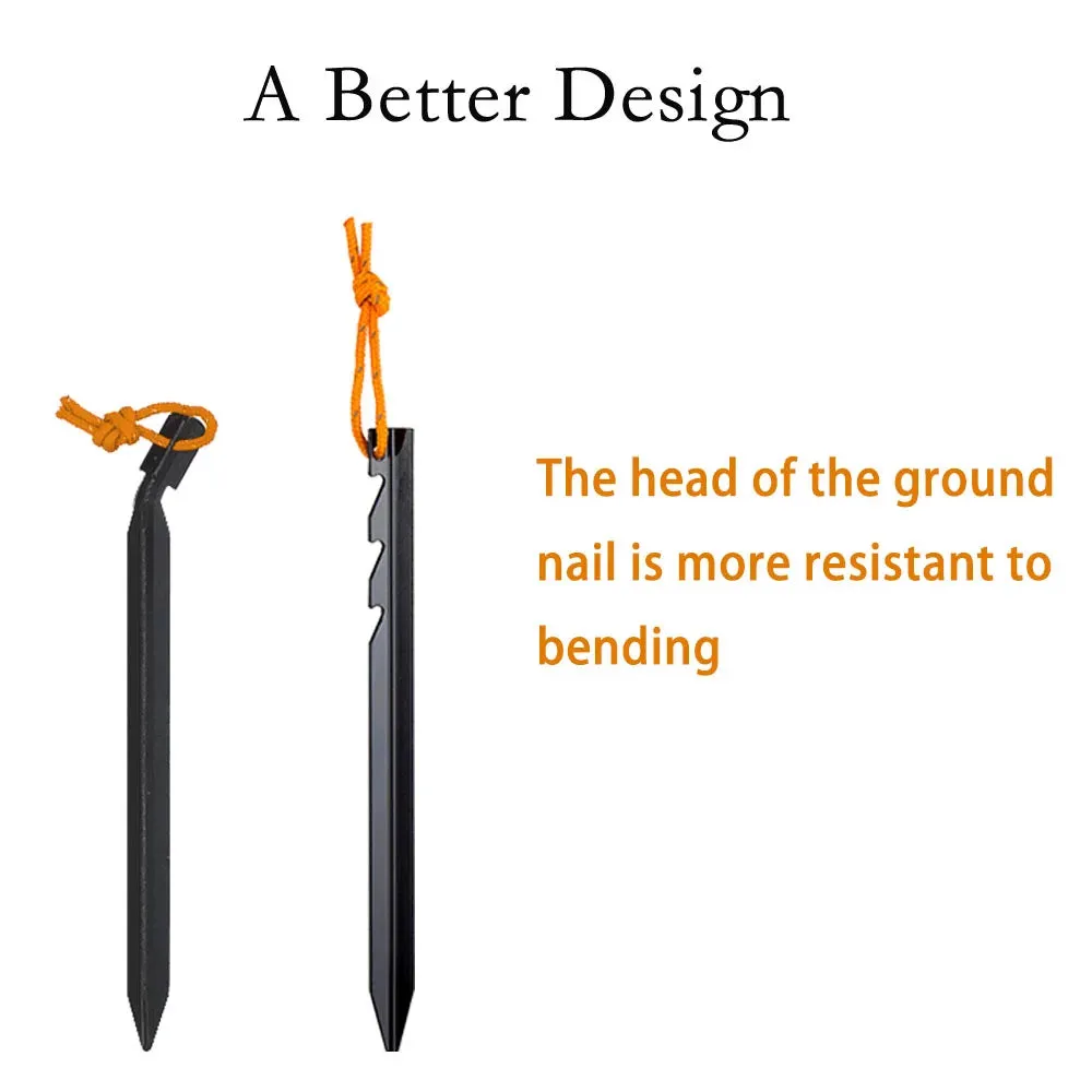 18cm Aluminum Alloy Camping Tent Pegs 12Pcs Pack