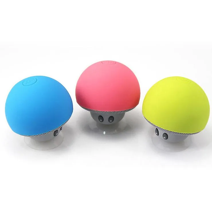 2Pcs yellow Cartoon Mushroom Head wireless Bluetooth Speaker Suction Cup Phone Holder Portable Outdoor Sound AZ16108
