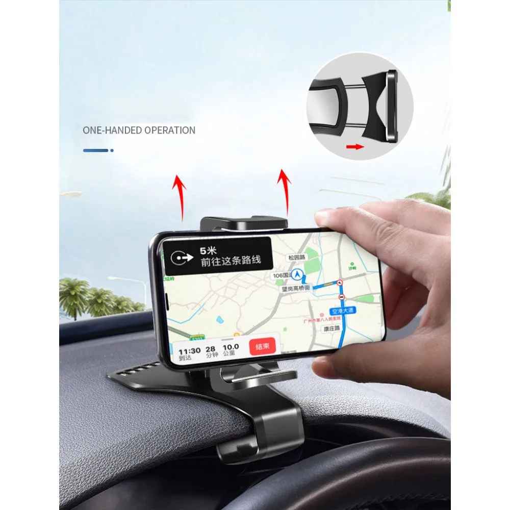 3 in 1 Car GPS Smartphone Holder: Dashboard / Visor Clamp   AC Grid Clip for Suzuki Compass - Black