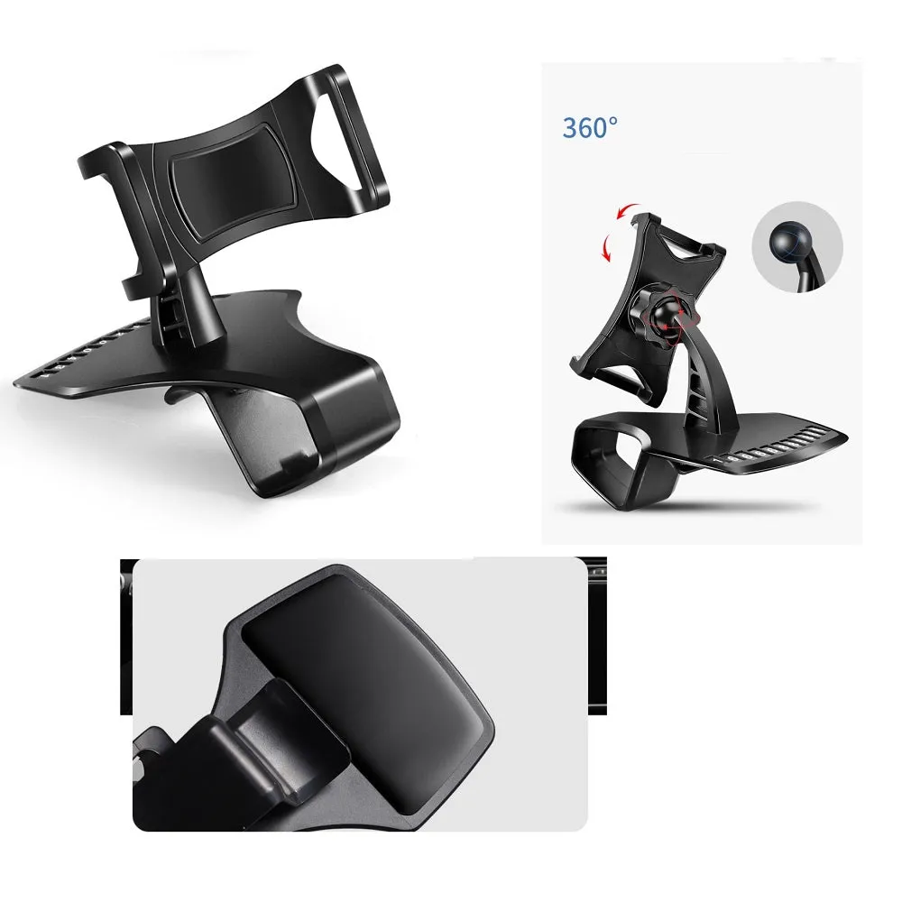 3 in 1 Car GPS Smartphone Holder: Dashboard / Visor Clamp   AC Grid Clip for Suzuki Compass - Black