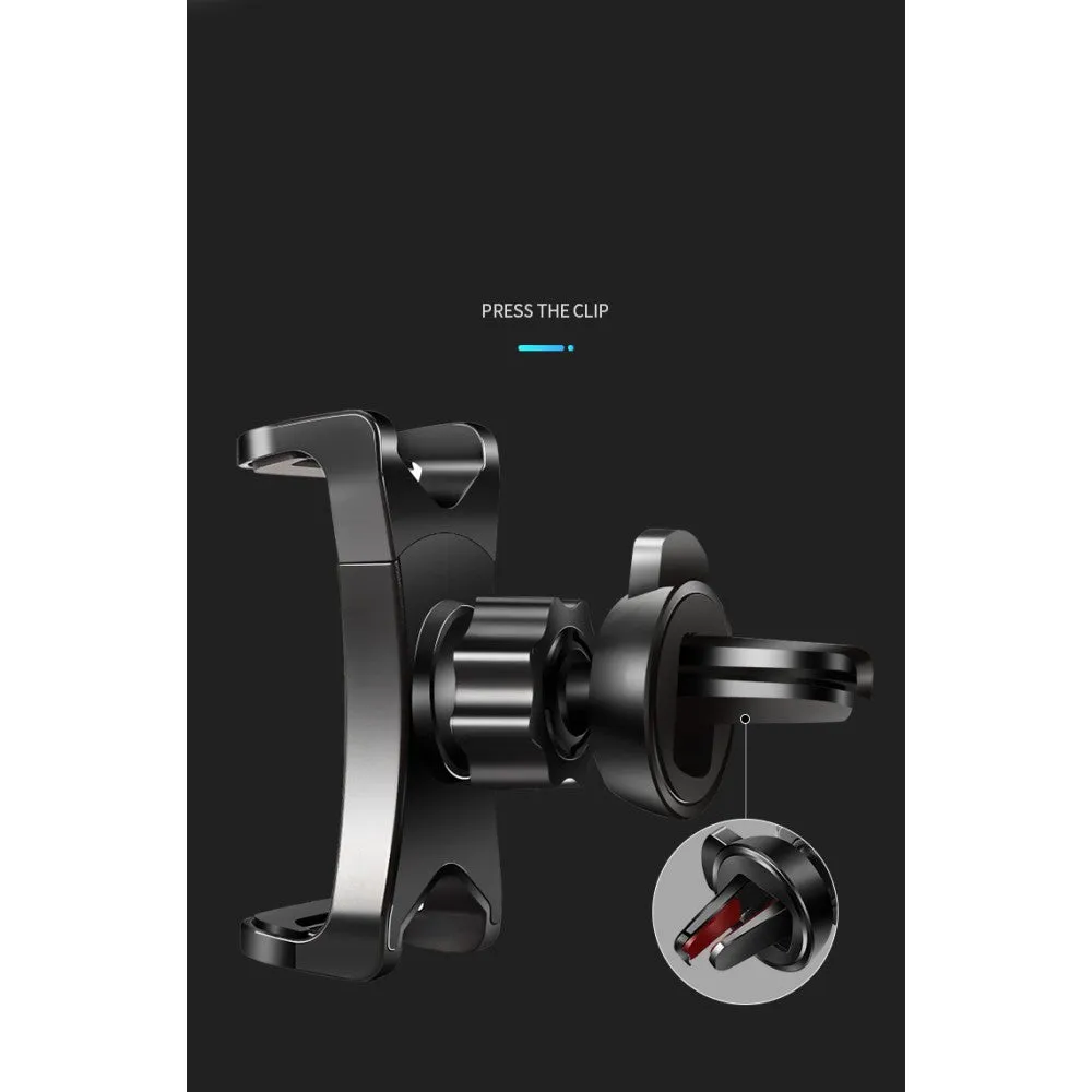 3 in 1 Car GPS Smartphone Holder: Dashboard / Visor Clamp   AC Grid Clip for Suzuki Compass - Black