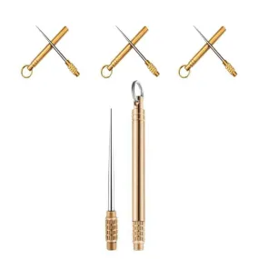 3 PCS Titanium Outdoor EDC Portable Multi-Purpose Toothpick Bottle Fruit Fork Camping Tool Toothpick Tube Is More Durable Than Floss