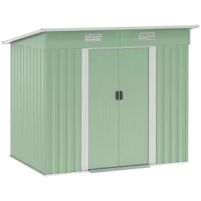 6.8x4.3ft Green Outdoor Garden Shed - Durable Tool Storage Box
