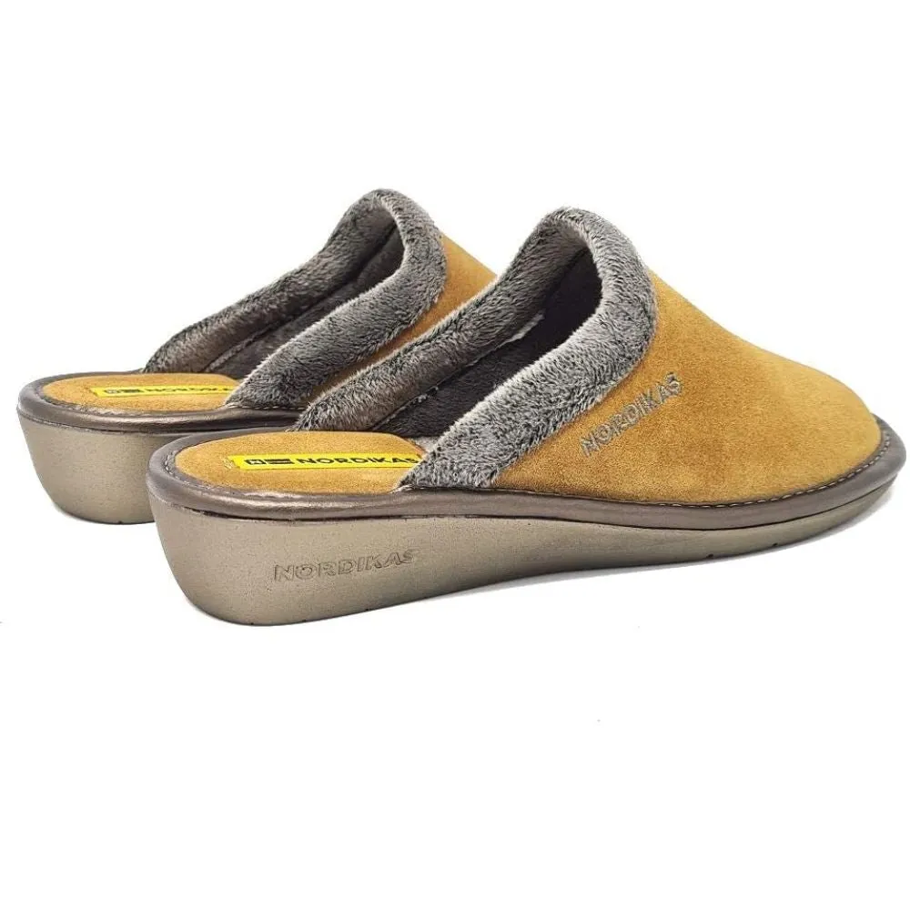 Afelpado Sand Mustard 234-80 Nordikas Comfy Slide Slippers