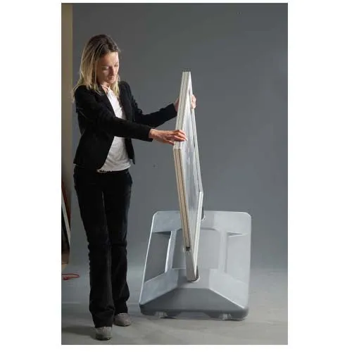 ALL-WEATHER Rolling Pavement Sign Stand with Fillable Water Base | Insert 30” x 40” Posters