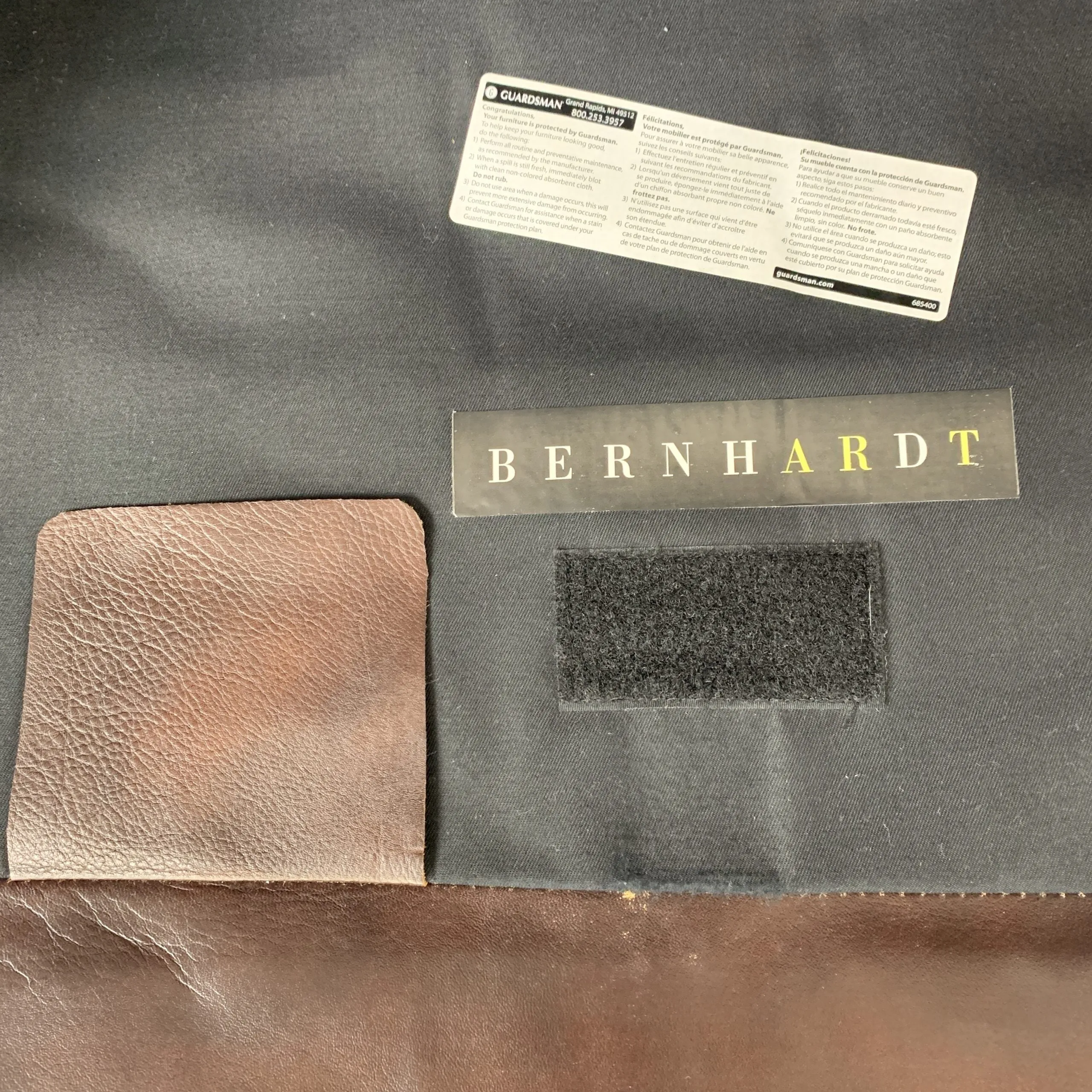 Bernhardt Leather Lounge Chair in Brown, Large