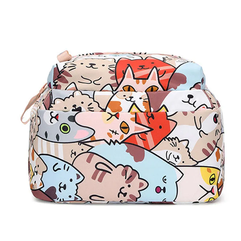 Cartoon Cat Backpack Portable Handbag For School Girls Boys