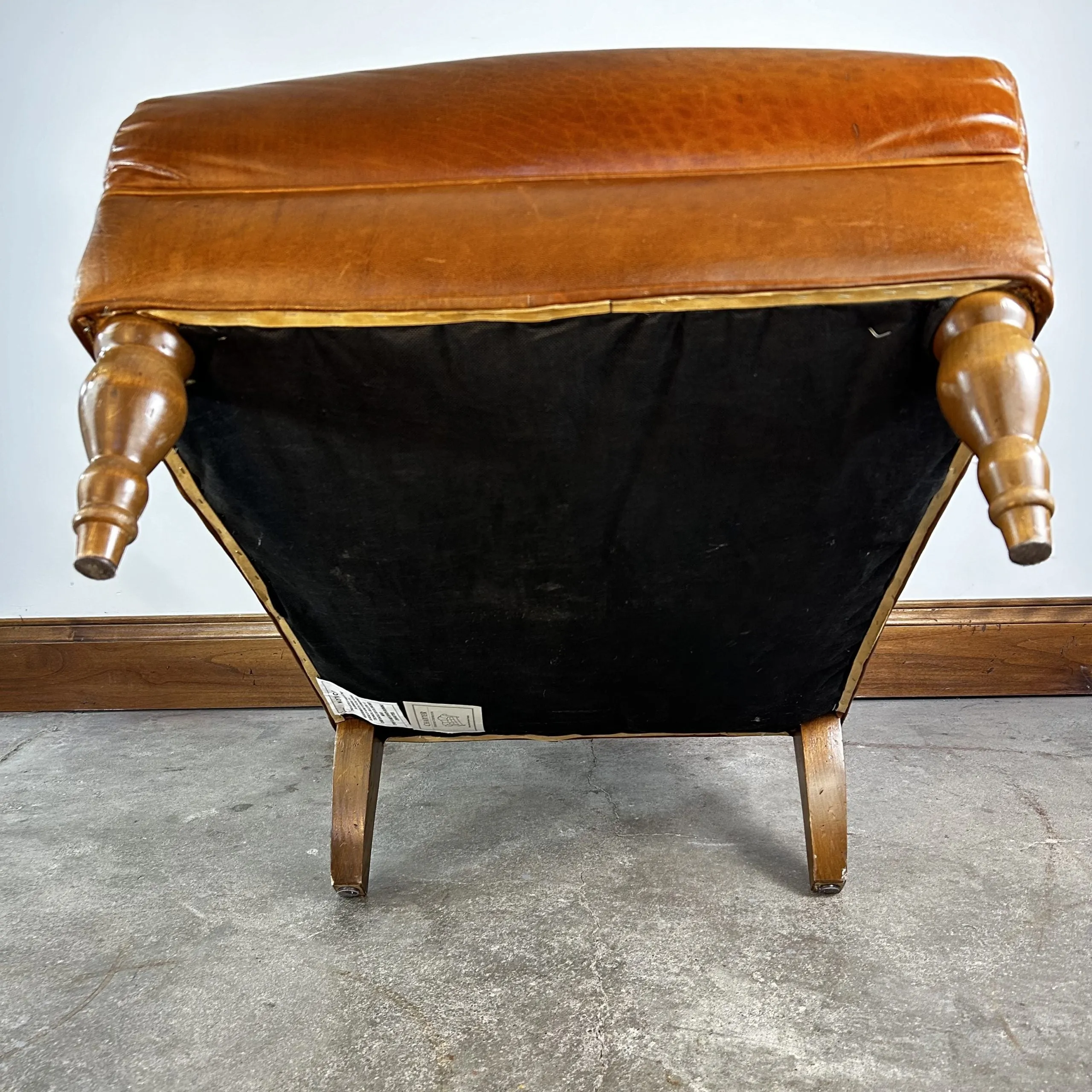 Charter Furniture Co. Tufted Leather Lounge Chair, Honey Brown