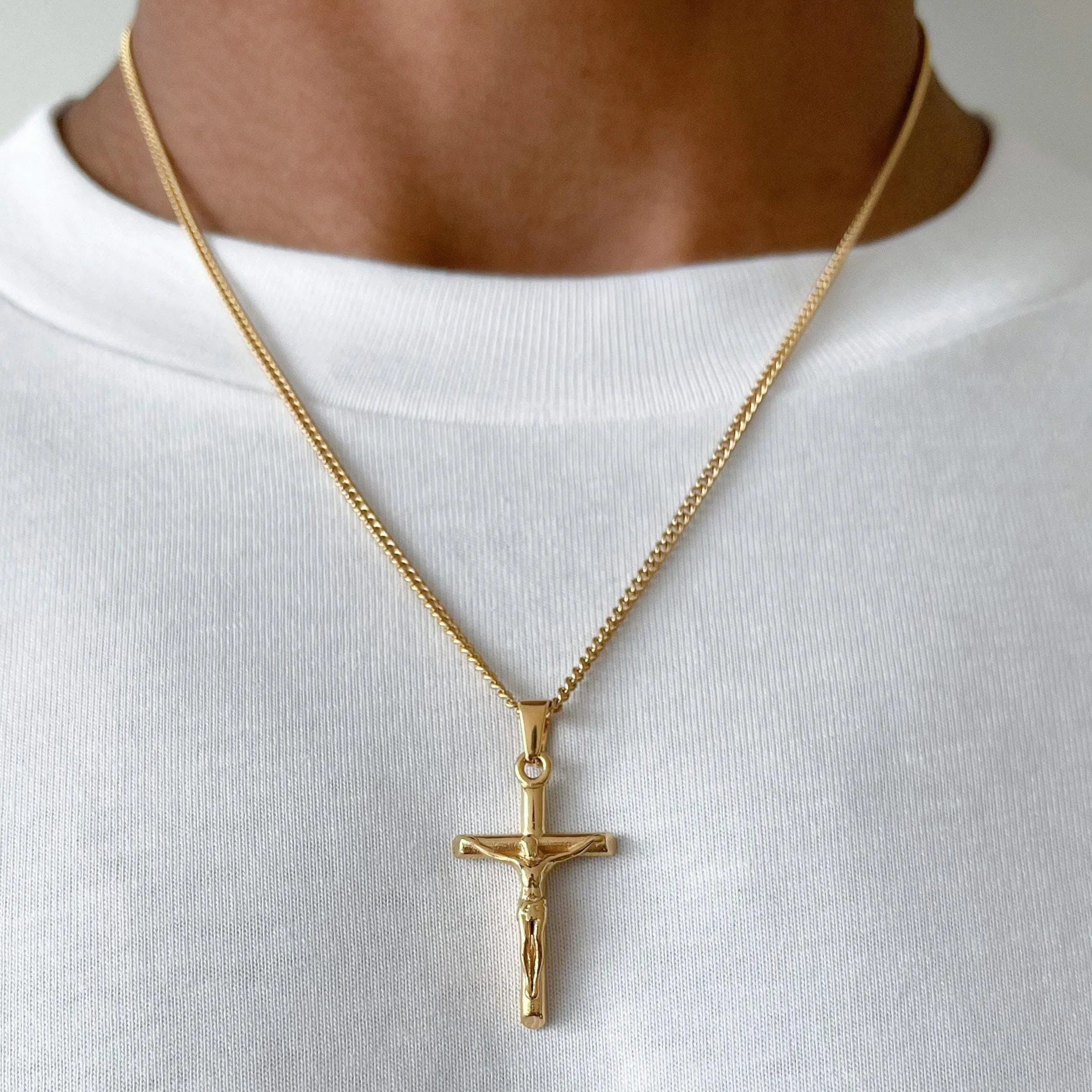 Compass & Cross Pendant Set  - (Gold)