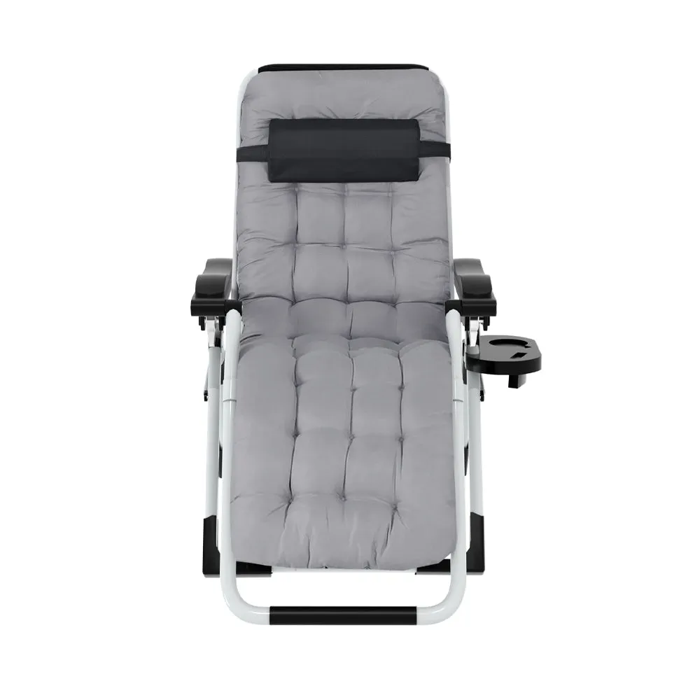 Corey Folding Lounger Camping Zero Gravity Chair Outdoor Furniture - Black