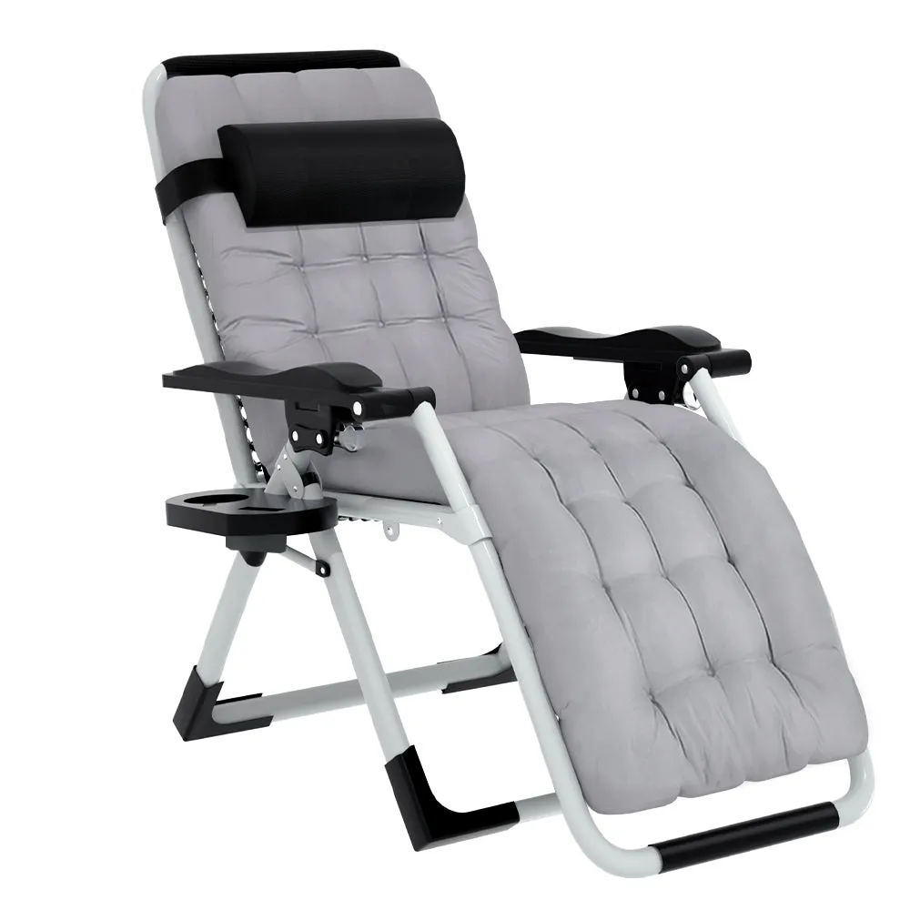 Corey Folding Lounger Camping Zero Gravity Chair Outdoor Furniture - Black