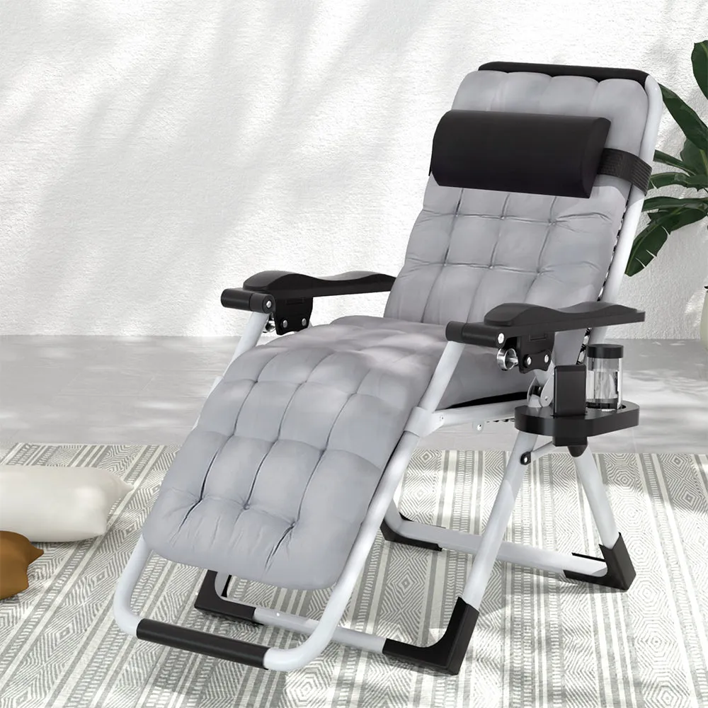 Corey Folding Lounger Camping Zero Gravity Chair Outdoor Furniture - Black