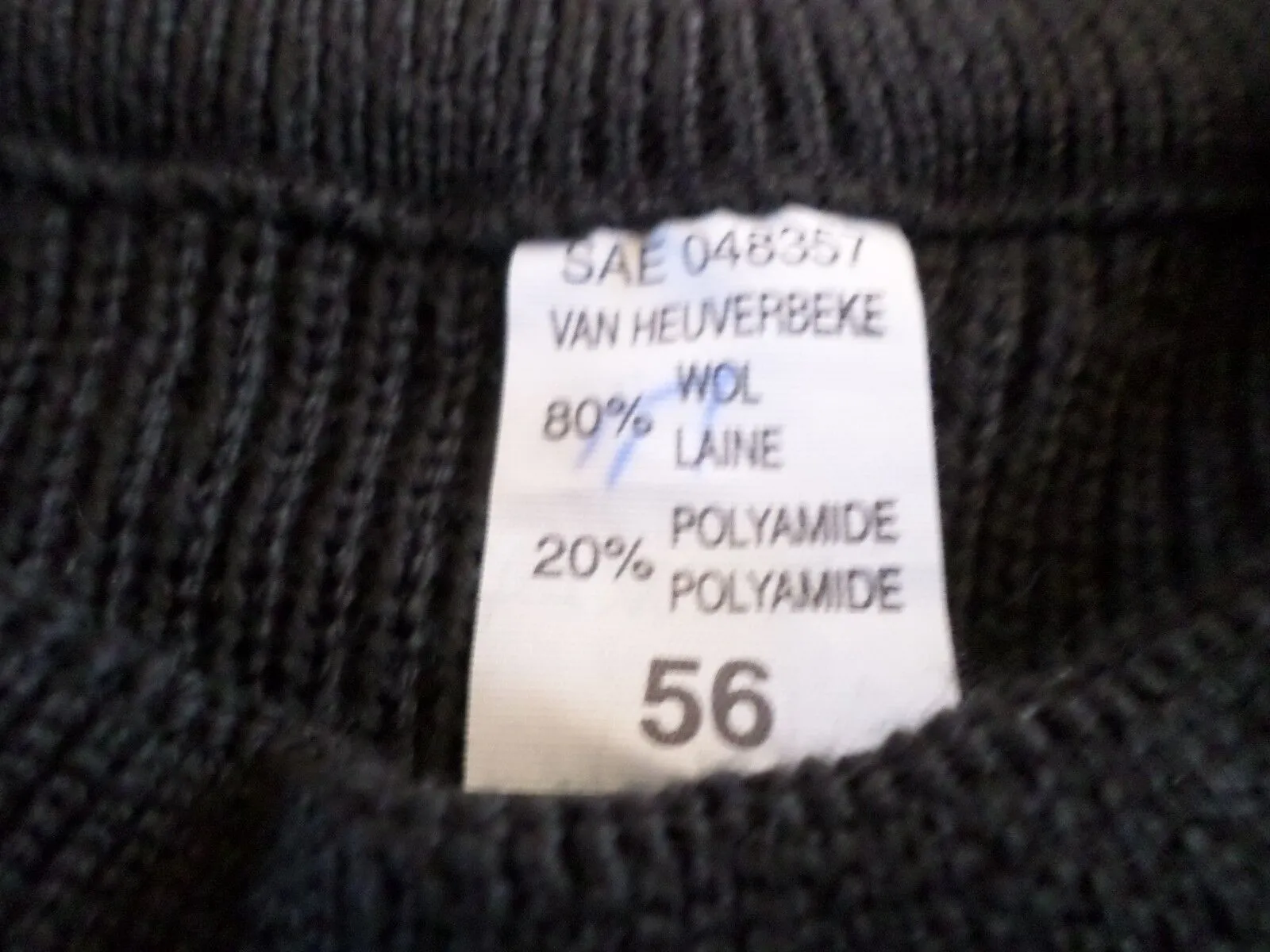 DUTCH MILITARY COMMANDO WOOL SWEATER HEAVY DUTY X- LARGE ORIGINAL ISSUE