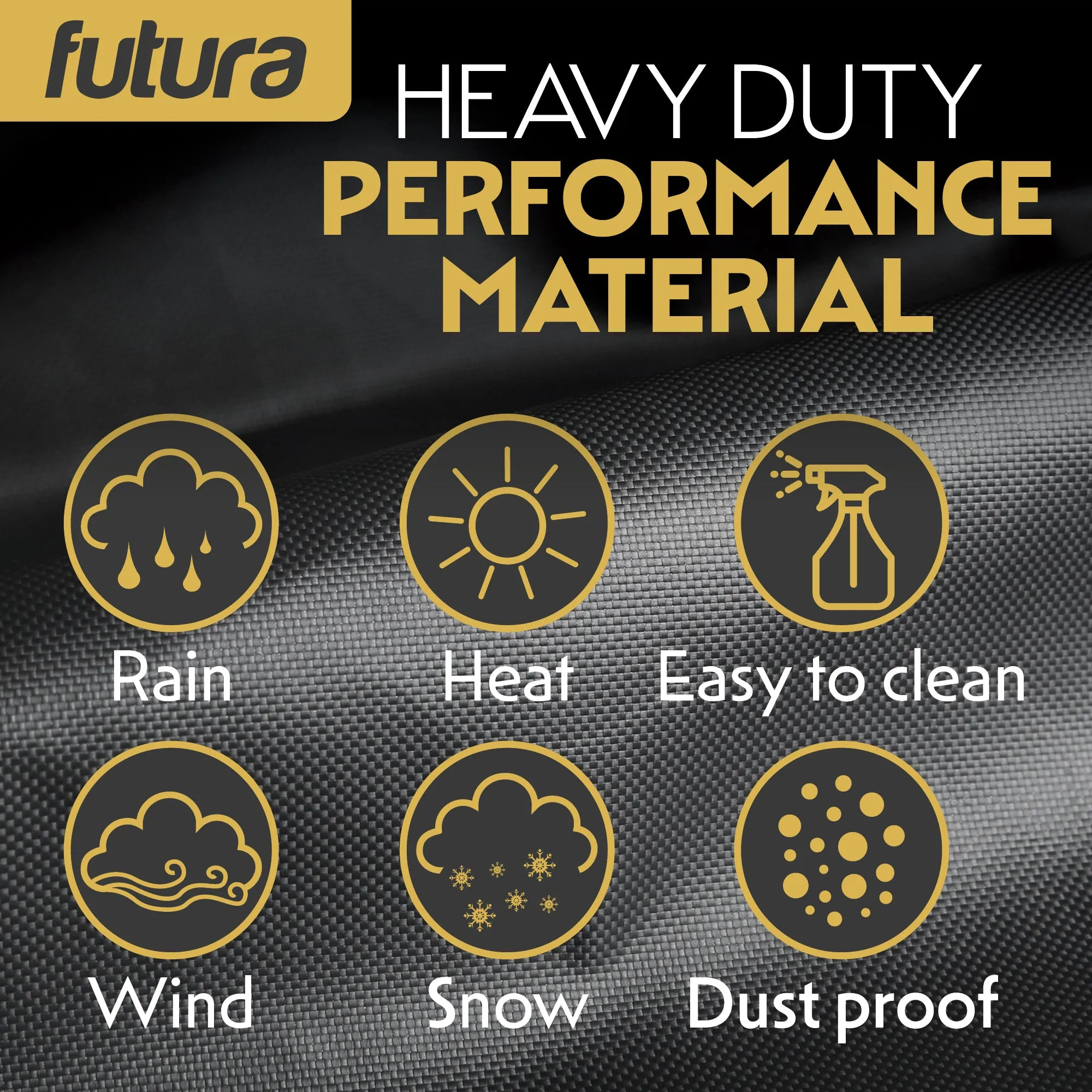 Futura Garden Furniture Cover Weatherproof 250 x 210 x 90cm Rectangular Heavy Duty Rip Resistant Oxford Fabric