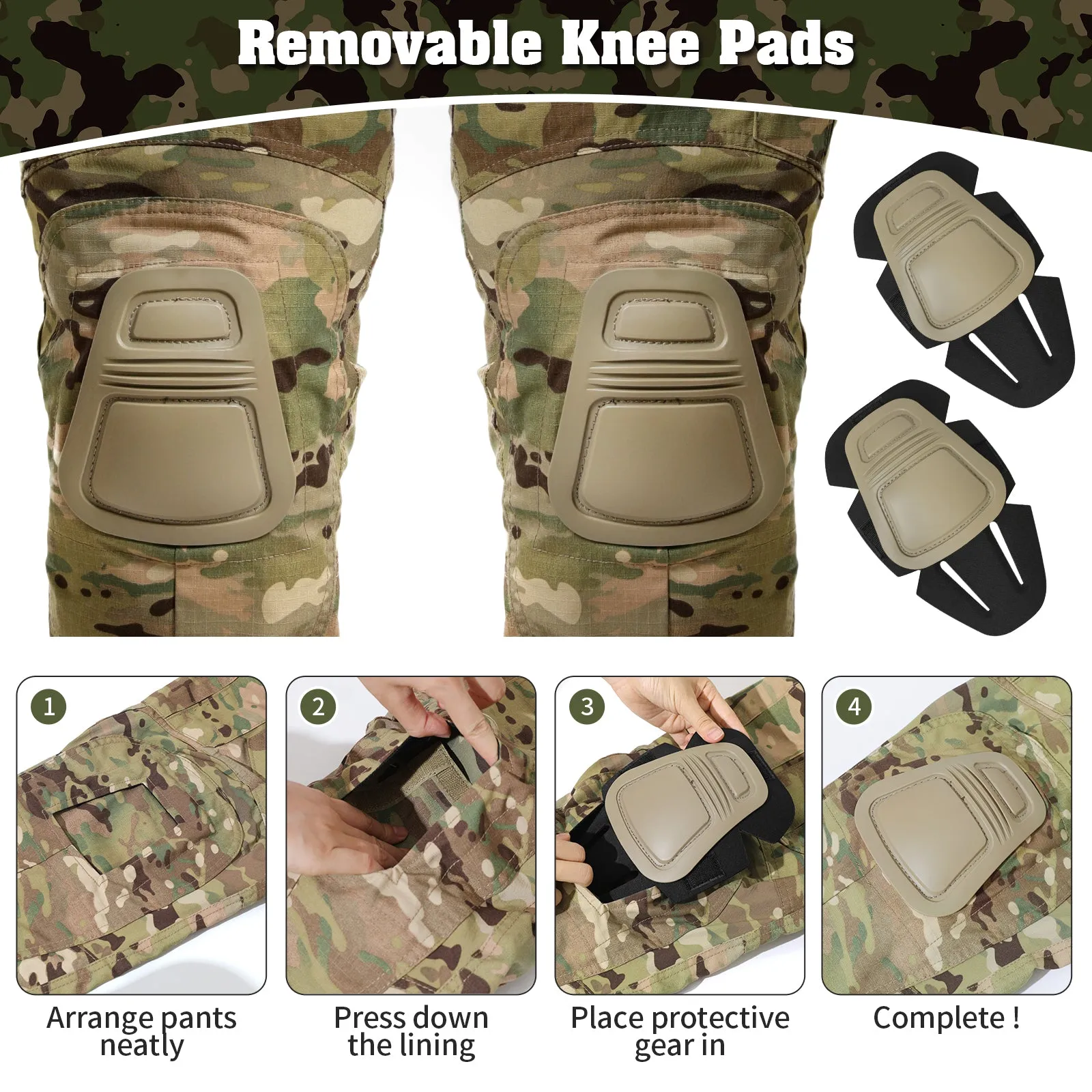 G3 Pro Combat Pants with Knee Pads Rip-Stop Tactical Pants