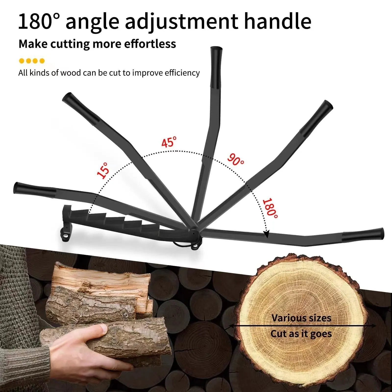 Hanging Carbon Steel Firewood Chopping Machine - Portable Wall Mounted Wood Kindling Splitter