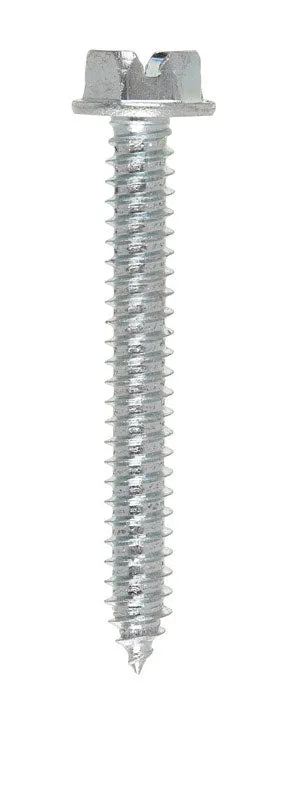 Hillman No. 14 X 2 in. L Slotted Hex Head Sheet Metal Screws 100 pk