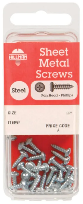 Hillman No. 8 X 1/2 in. L Phillips Pan Head Sheet Metal Screws 20 pk