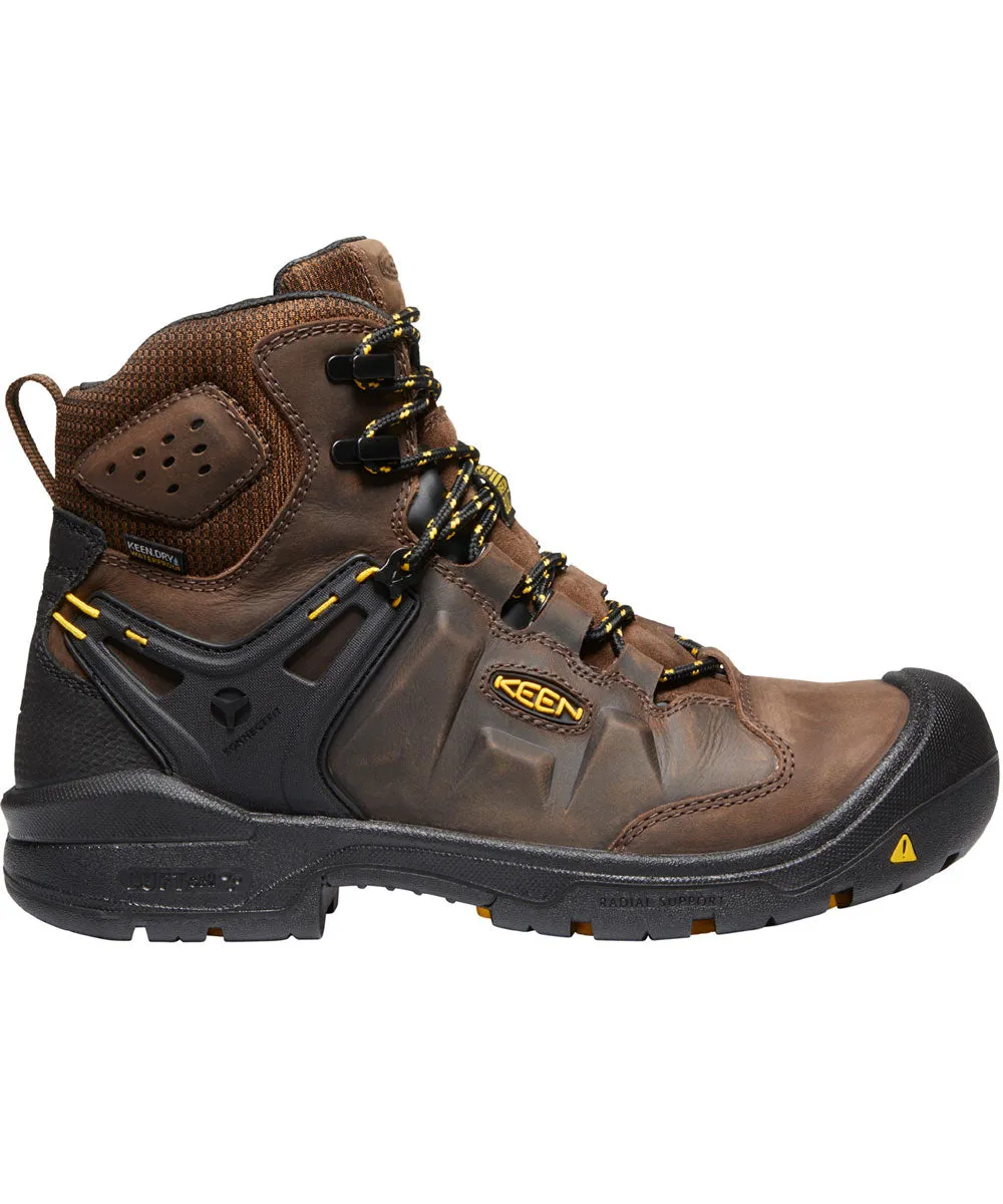 Keen Dover 6" Waterproof Safety Toe Work Boots - Dark Earth