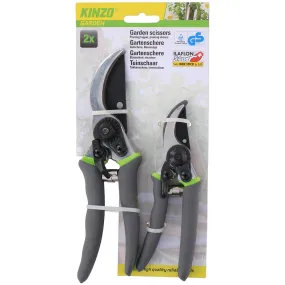 Kinzo Garden Pruning Shears with Soft Grip Handle | Set of 2