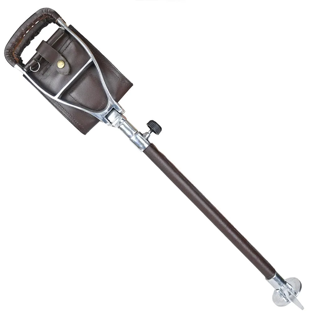Leather Walking Stick Folding Seat Venator Coffee Brown