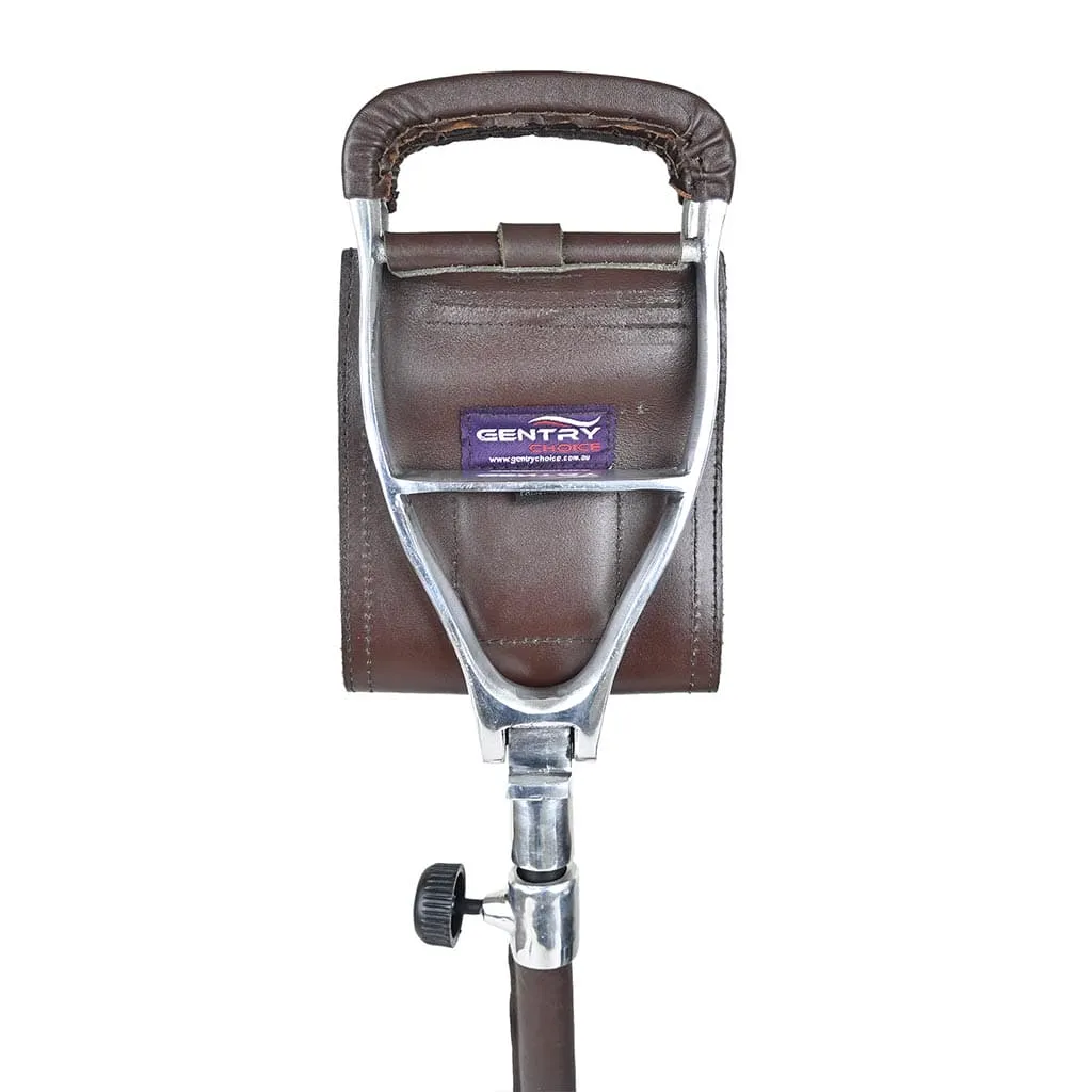 Leather Walking Stick Folding Seat Venator Coffee Brown