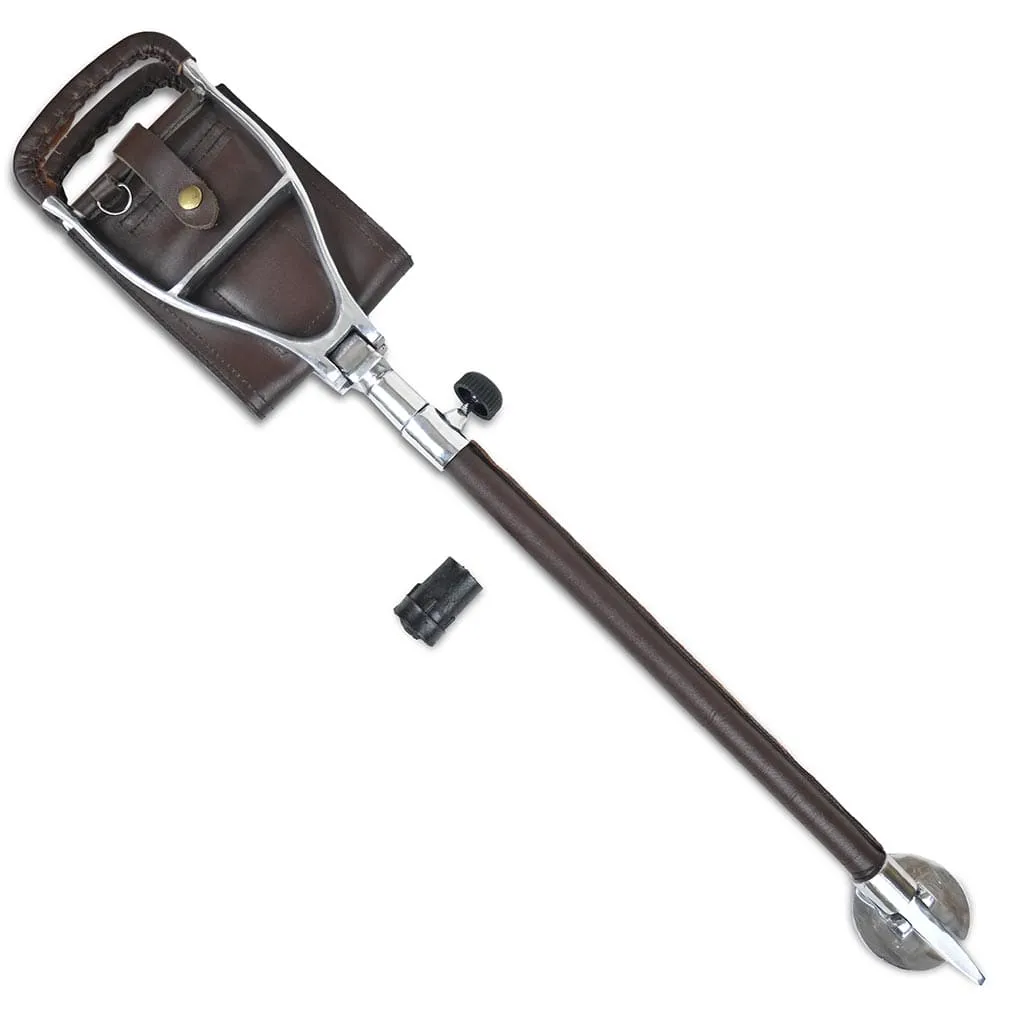Leather Walking Stick Folding Seat Venator Coffee Brown