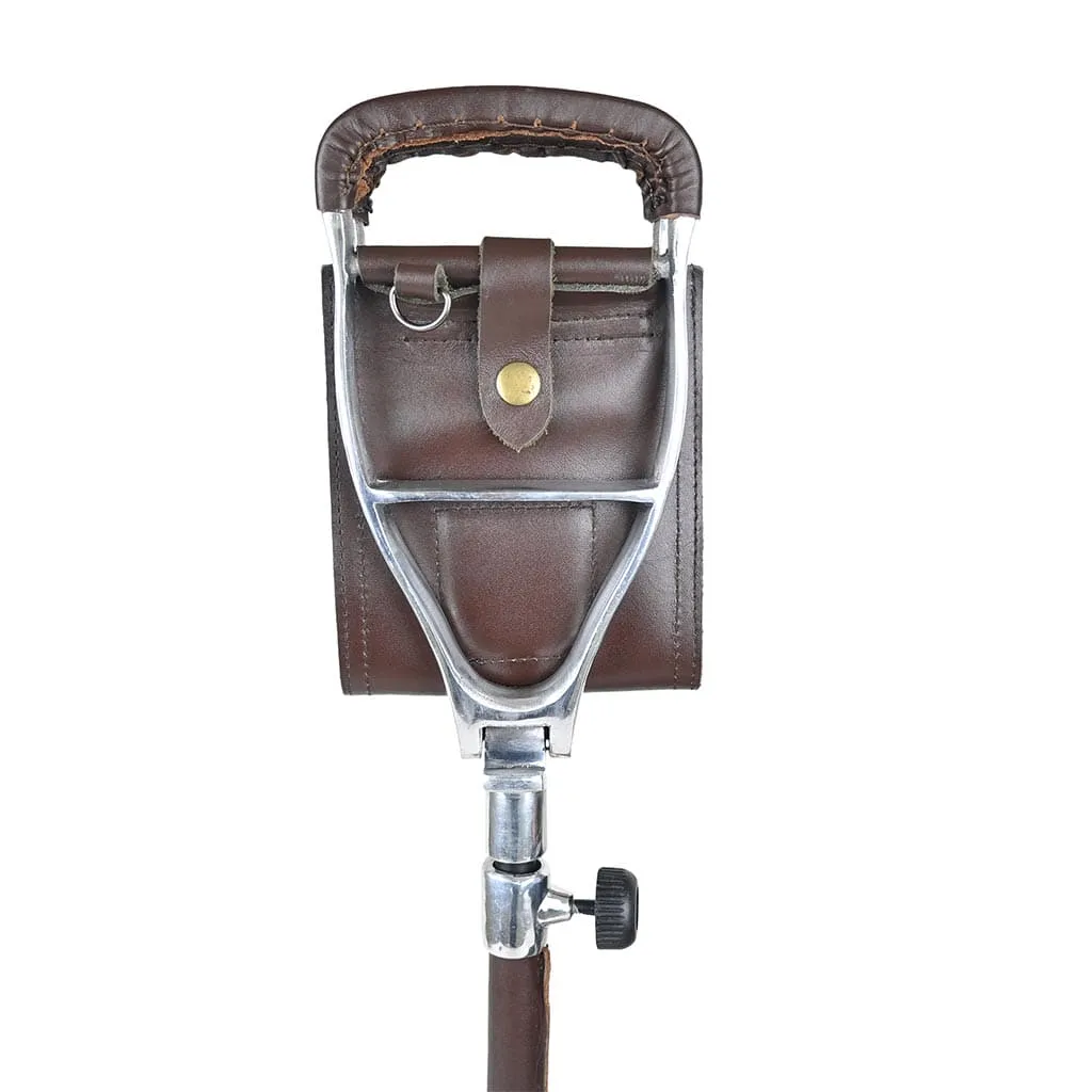Leather Walking Stick Folding Seat Venator Coffee Brown