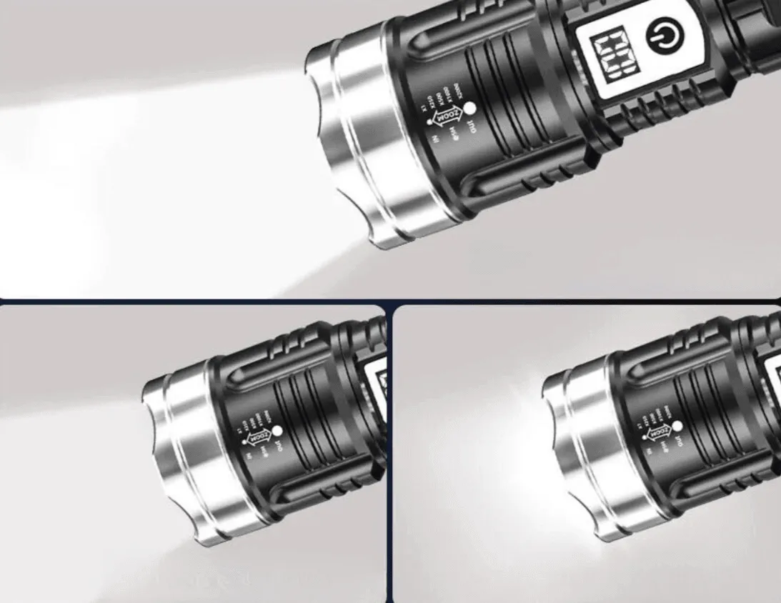 LED Flashlight, 1,640ft Range, USB Rechargeable, Waterproof, Adjustable Focus, Durable Design, Perfect for Adventures