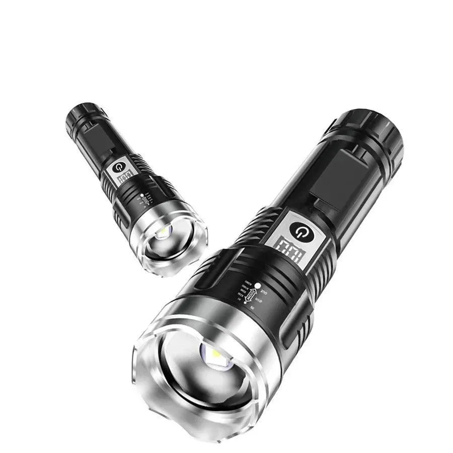 LED Flashlight, 1,640ft Range, USB Rechargeable, Waterproof, Adjustable Focus, Durable Design, Perfect for Adventures