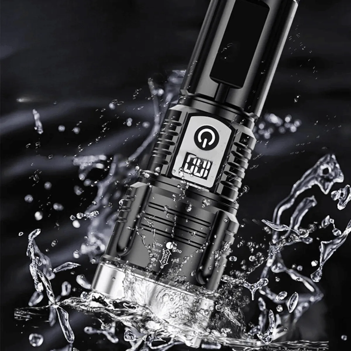 LED Flashlight, 1,640ft Range, USB Rechargeable, Waterproof, Adjustable Focus, Durable Design, Perfect for Adventures
