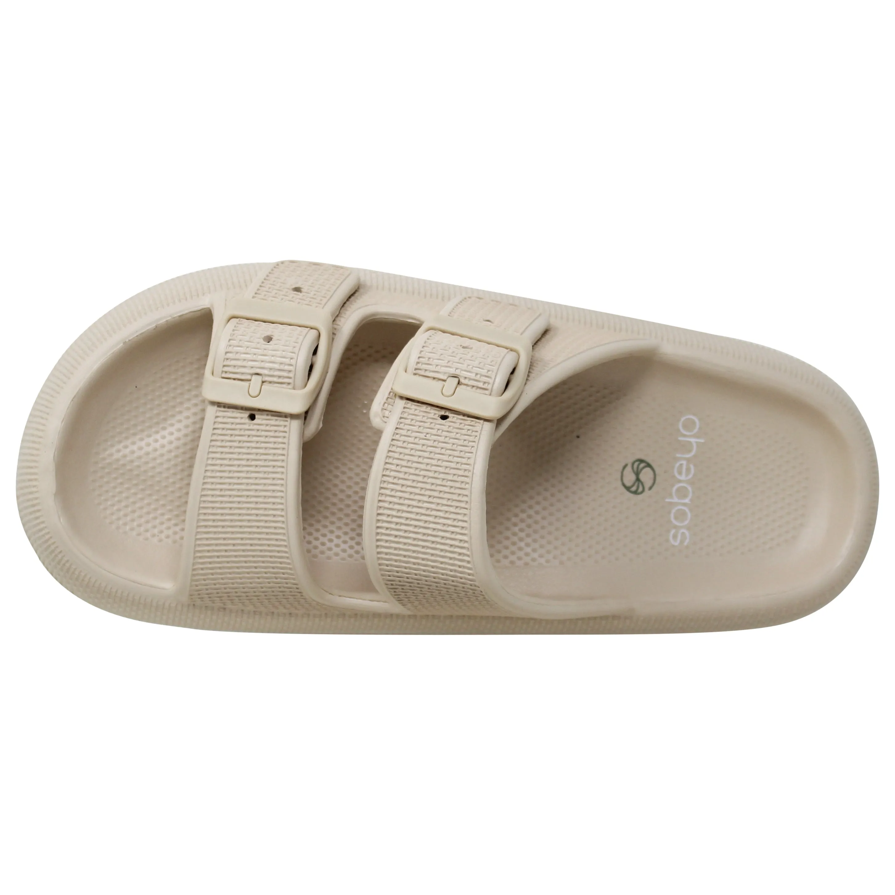 Lightweight EVA Platform Sandals Double Straps Camel