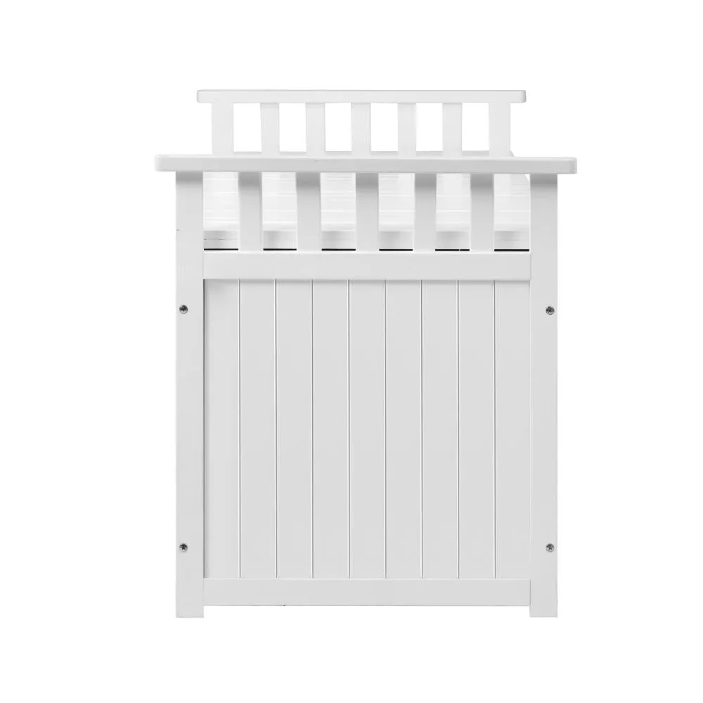 Livsip Outdoor Storage Box Garden Bench Wooden 500L White