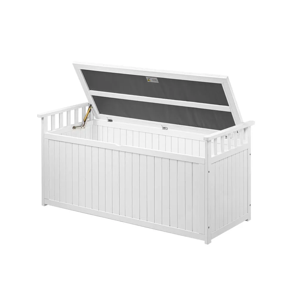 Livsip Outdoor Storage Box Garden Bench Wooden 500L White