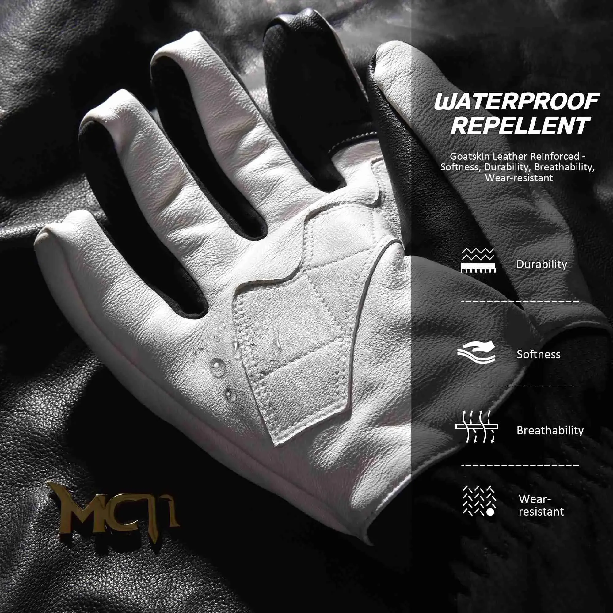 MCTi Men's Pro Goatskin Leather Ski Gloves