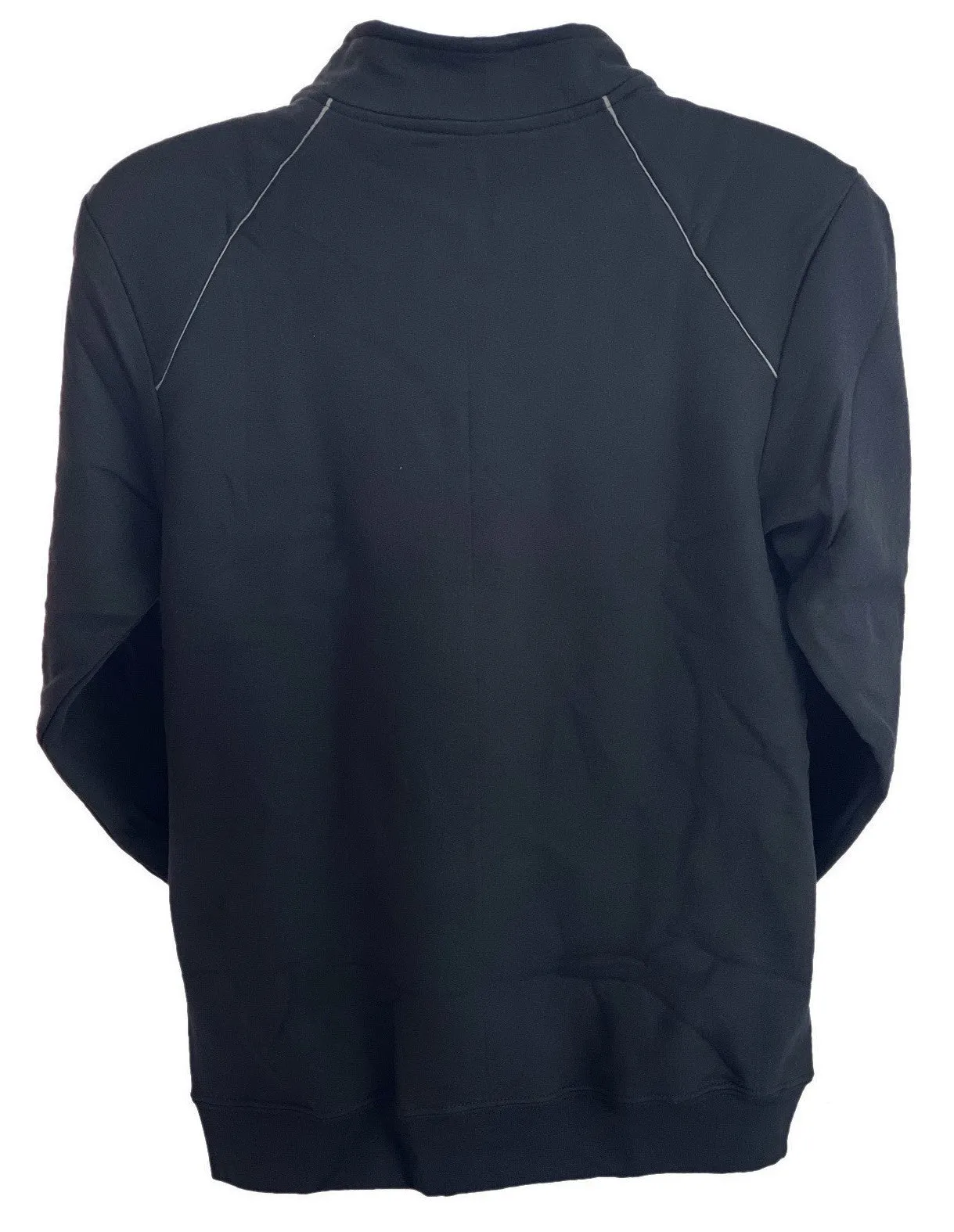 Men's Cadet Collar Full Zip Sweatshirt Jacket by GILDAN Platinum Black Large