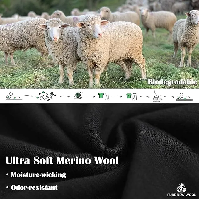 Merino Protect 100% Merino Wool Neck Gaiter Men Women Breathable Face Mask Lightweight Neck Warmer Motorcycle Hiking Hunting
