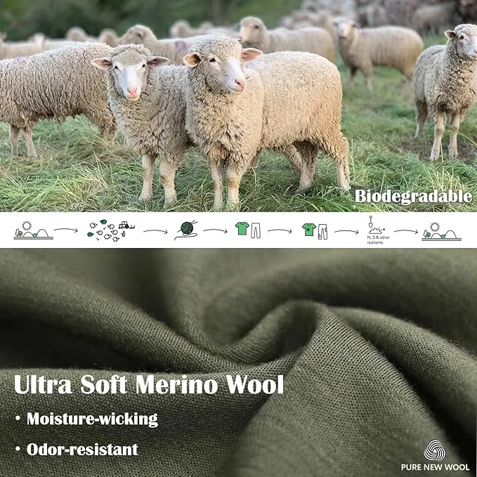 Merino Protect 100% Merino Wool Neck Gaiter Men Women Breathable Face Mask Lightweight Neck Warmer Motorcycle Hiking Hunting