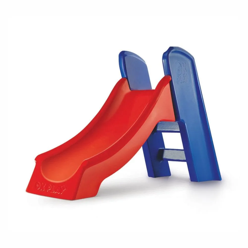 Ok Play Slide & Ladder, Garden and School Toy for Kids, Red & Blue, Ages 1 to 2 years