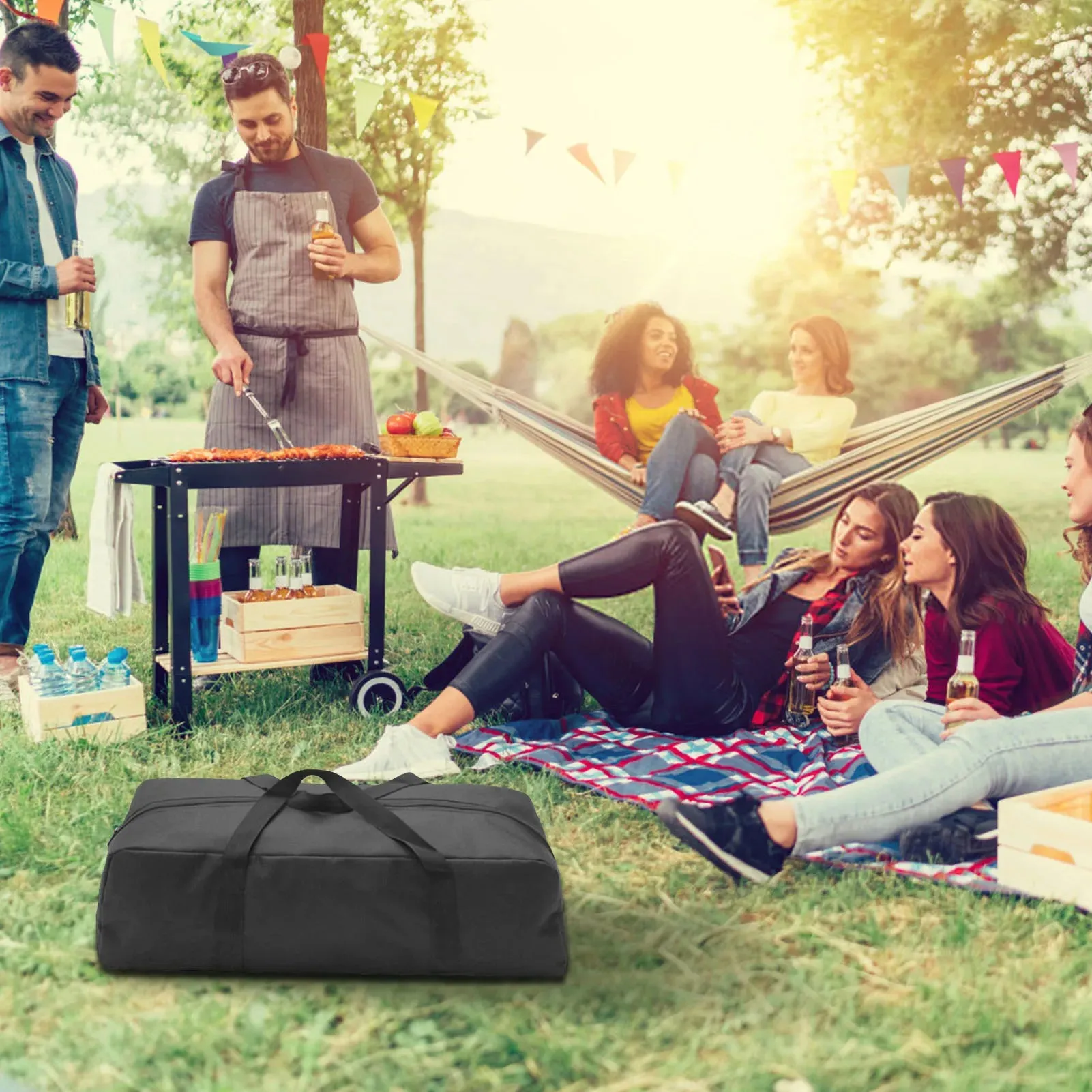 Outdoor Camping Storage Bag – 600D Oxford Cloth Extra Large Tote for Fishing Rods, Tent Poles, and Travel Gear