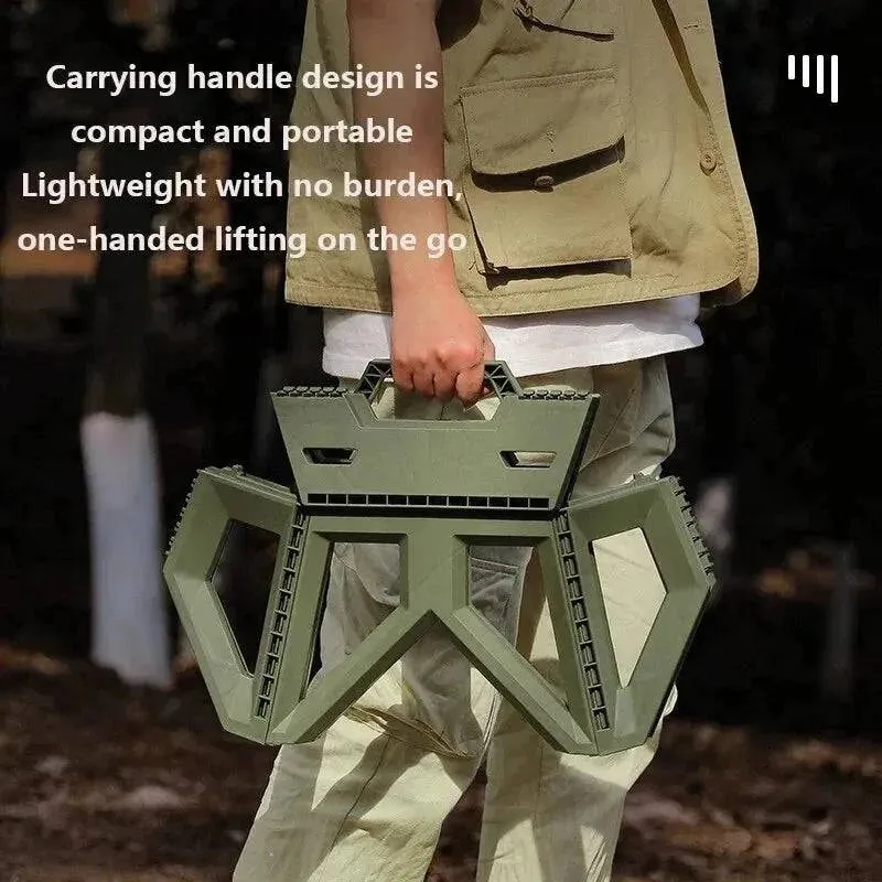Outdoor Portable Folding Stool Camping Portable Plastic Stool High Load-bearing Handle Mazza Camping Stool