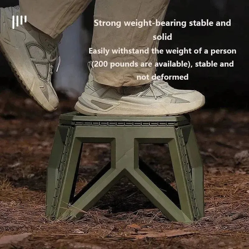 Outdoor Portable Folding Stool Camping Portable Plastic Stool High Load-bearing Handle Mazza Camping Stool
