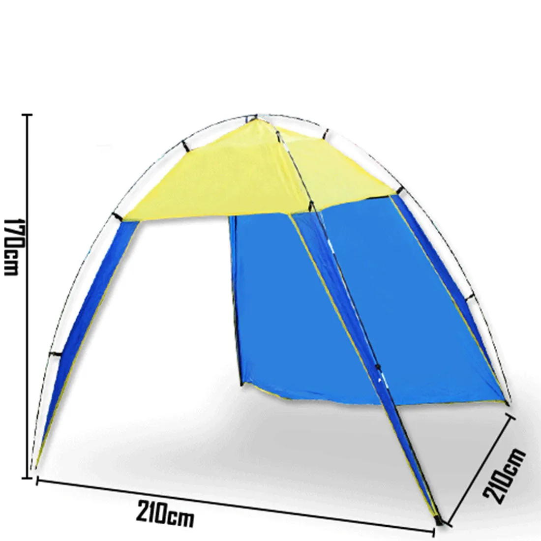 Portable Beach Tent Sun Shelter UV Shade Family Outdoor Camping Yard To 4 People - blue