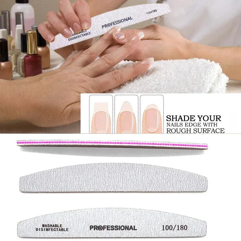 Precision Nail Files Kit: Professional Dual Grit Manicure Tools