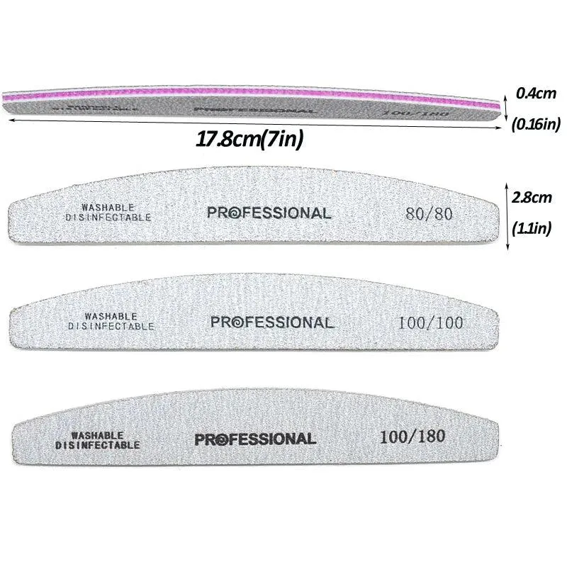Precision Nail Files Kit: Professional Dual Grit Manicure Tools
