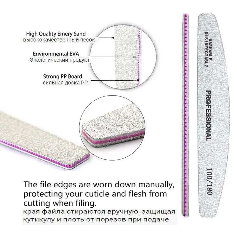 Precision Nail Files Kit: Professional Dual Grit Manicure Tools
