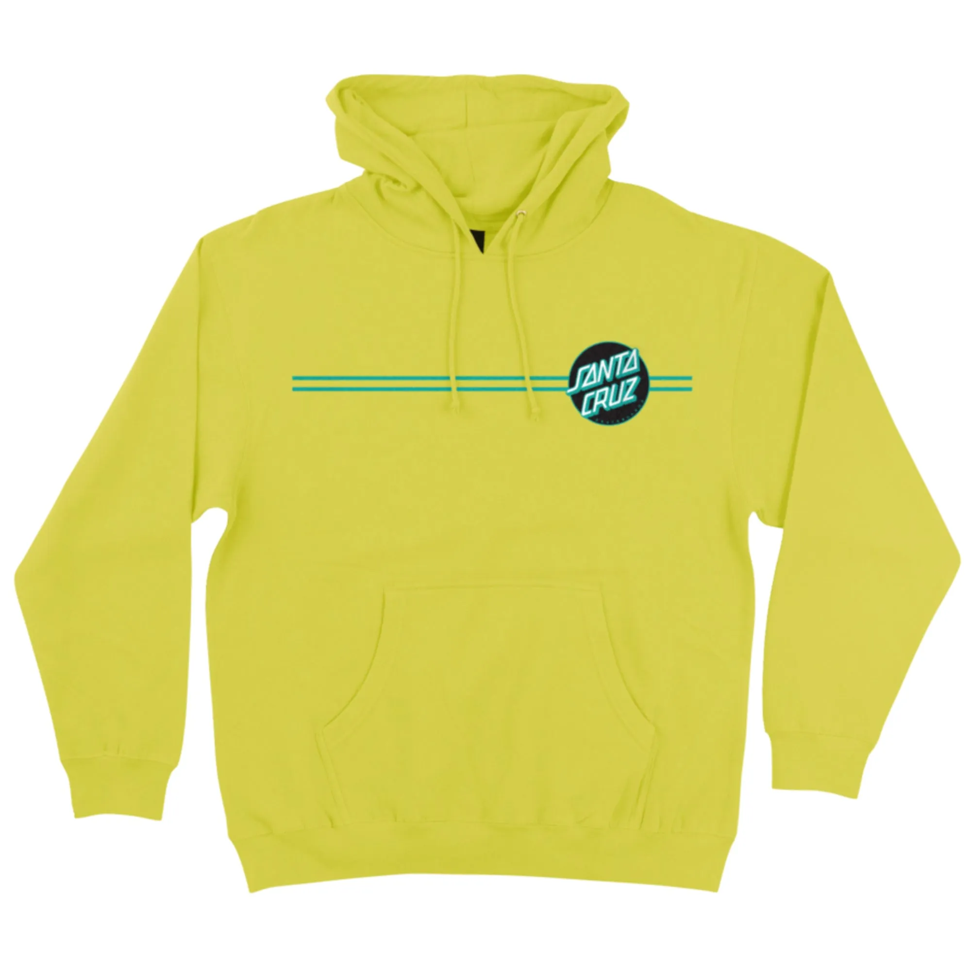 Santa Cruz Other Dot P/O Hooded Pullover Hooded Mens Sweatshirt, Safety Yellow w/Black/Teal