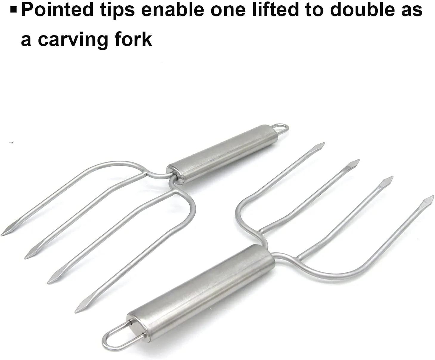 Set Of 2 Stainless Steel Turkey, Roast Or Ham Lifters