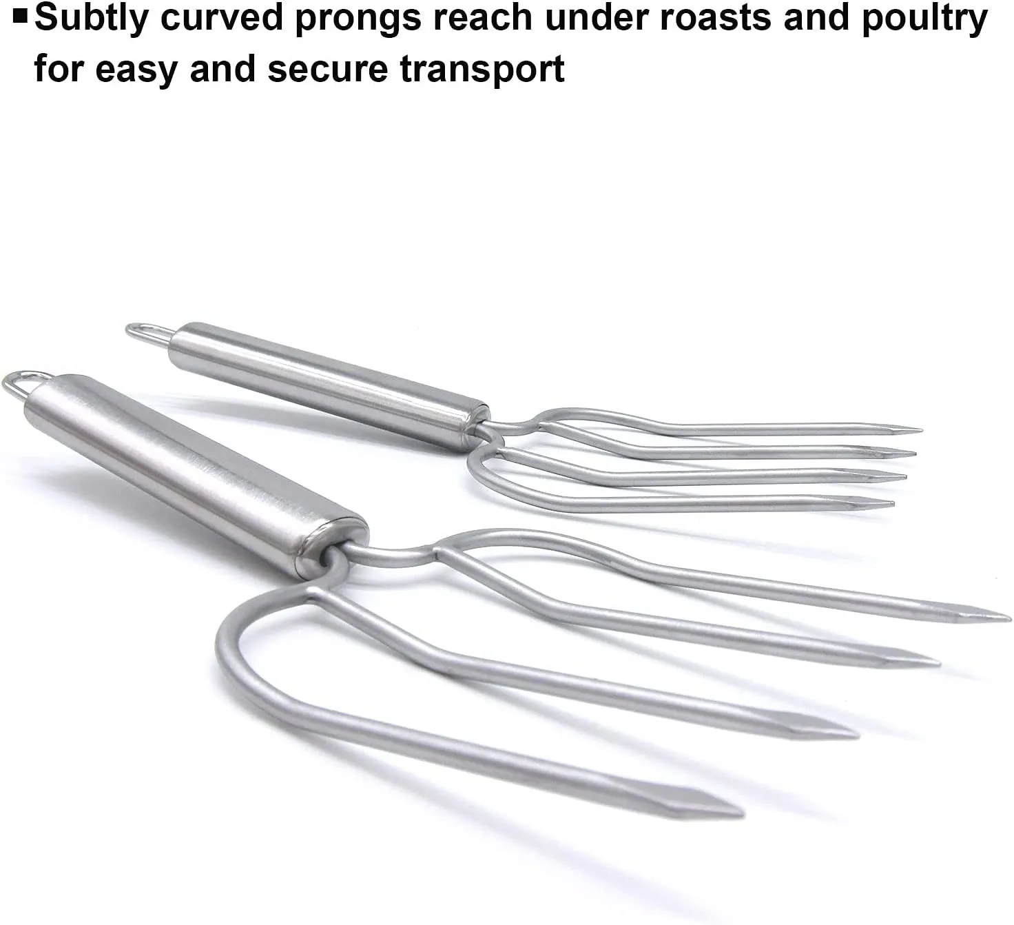 Set Of 2 Stainless Steel Turkey, Roast Or Ham Lifters