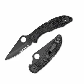 Spyderco Delica 4 Lightweight Black Combo Knife